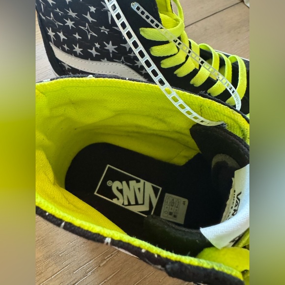 Vans SK8-HI Black/Neon Star Sneakers, NWOB, Unisex Women’s 8/Men’s 6.5 - Picture 5 of 10